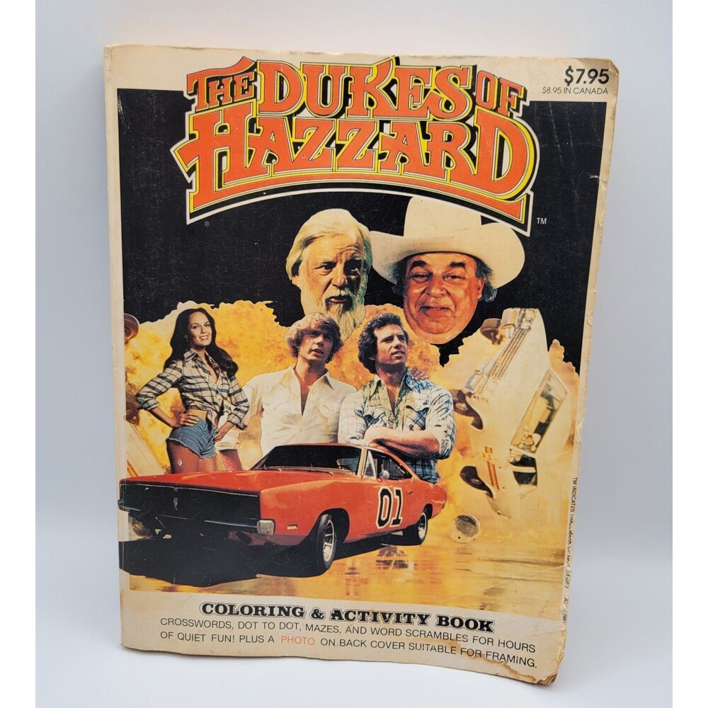 The Dukes of Hazard 1982 Jumbo Coloring & Activity Book Few Slightly Used Pages